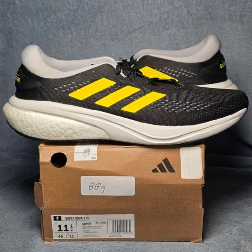 Adidas Supernova 2 "Black Beam Yellow" Mens Size 11.5
